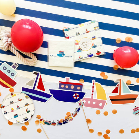 Boat Banner-Oh My Darling Party Co-Fringe Backdrop, Streamer Backdrop, Fringe perfect for events & parties!