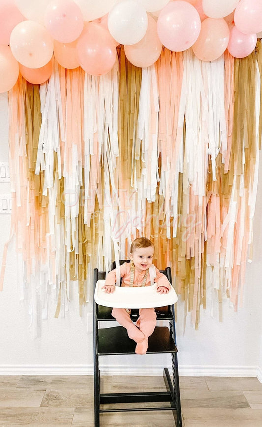 Just Peachy Fringe Backdrop-Fringe Backdrop-Party Decor-Oh My Darling Party Co-Oh My Darling Party Co-baby, baby pink, baby shower, backdrops for party, balloon garlands, best seller, best sellers, birthday girl, boho, boy party, cream, default, easter, fairy, florals, fringe garland, Fringe Streamers, girl baby shower, girl birthday, Girl Decor, girl party, Girly, Girly Decor, Girly Party, gn party, GOLD BACKDROP, matte gold, neutral, neutral bachelorette, neutral decor, oh baby, OMDPC, ORANGE BACKDROP, pa