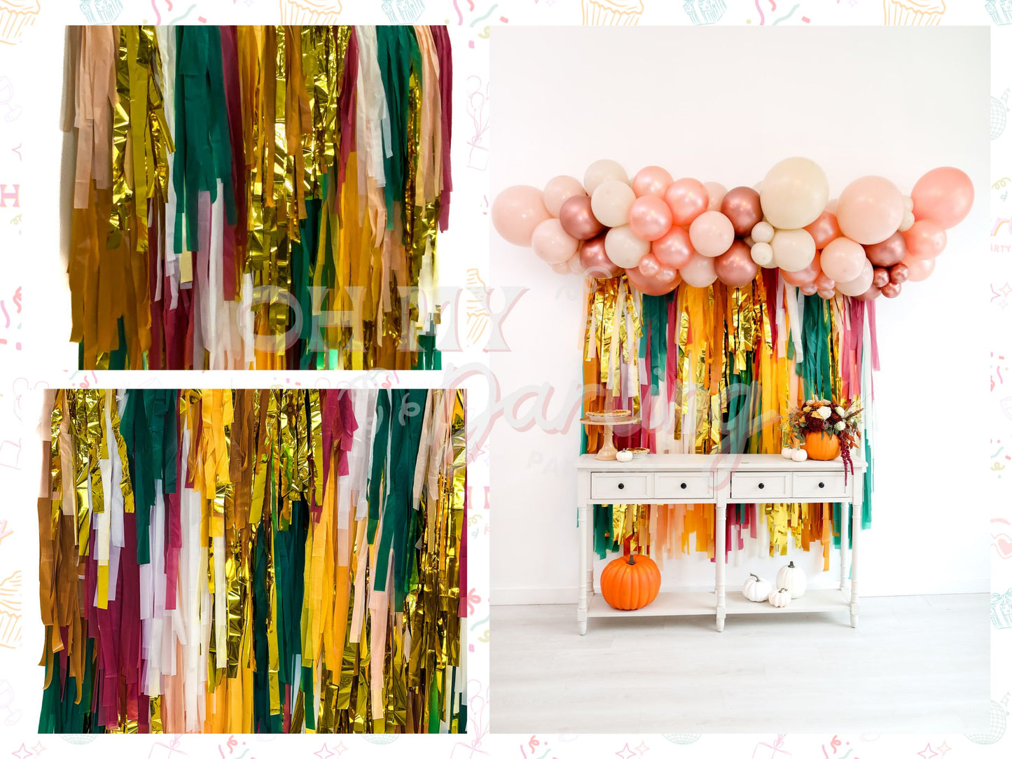 Leaves Crunching Fringe Backdrop-Fringe Backdrop-Party Decor-Oh My Darling Party Co-Oh My Darling Party Co-1st birthday decor, baby shower decor, bachelorette, bachelorette backdro, bachelorette party, backdrops for party, balloon garland, balloon garlands, best sellers, birthday decor, birthday party, boho nursery, boho party, boho party decor, boho tassel garland, boy party, bridal shower, Christmas Party, cochella party decor, colorful backdrop, fall, fall festival, fall party, fiesta, fringe backdrop, f