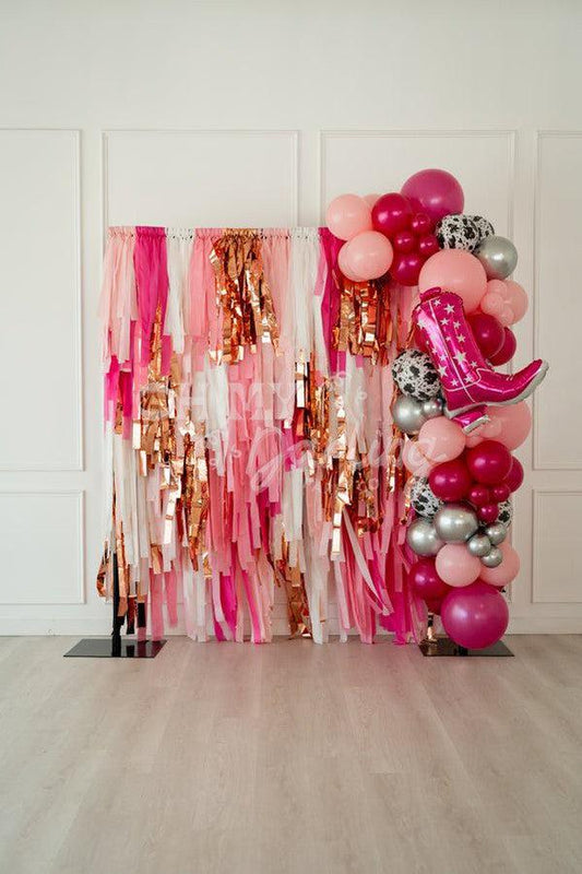 Let's Get Rowdy Backdrop-Fringe Backdrop-Party Decor-Oh My Darling Party Co-Oh My Darling Party Co-bachelorette, bachelorette party, backdrops for party, balloon garlands, be my valentine, best seller, best sellers, blush, bridal party, bridal shower, candy pink, country theme, Cowgirl, Cowgirl Shania Twain, dance, default, disco cowgirl, fringe garland, Fringe Streamers, girl party, metallic backdrop, OMDPC, ORANGE BACKDROP, party backdrops, Pink, pink bachelorette, PINK BACKDROP, pink party, pool party, P