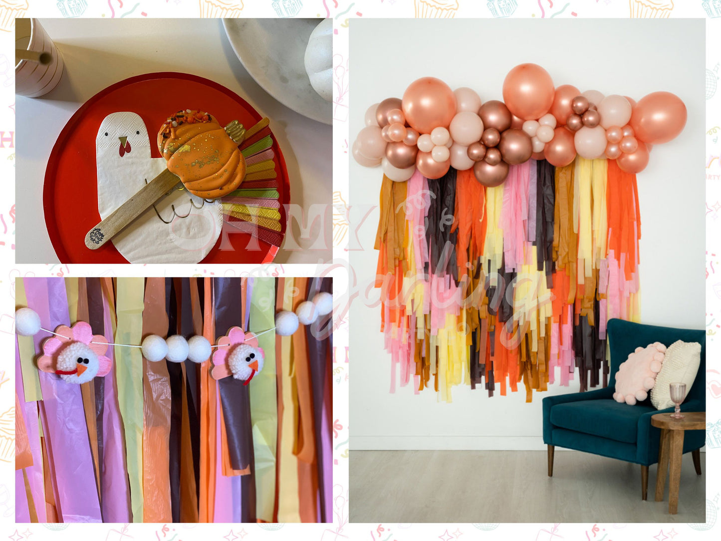 Little Turkey Backdrop-Fringe Backdrop-Party Decor-Oh My Darling Party Co-Oh My Darling Party Co-1st birthday decor, baby, baby shower, baby shower decor, bachelorette, bachelorette backdro, bachelorette party, backdrops for party, balloon garland, balloon garlands, best sellers, birthday boy, birthday decor, birthday girl, birthday party, boho nursery, boho party decor, boho tassel garland, boy baby shower, bridal shower, BROWN BACKDROP, bubblegum, buttercup, caramel, chocolate, cochella party decor, color