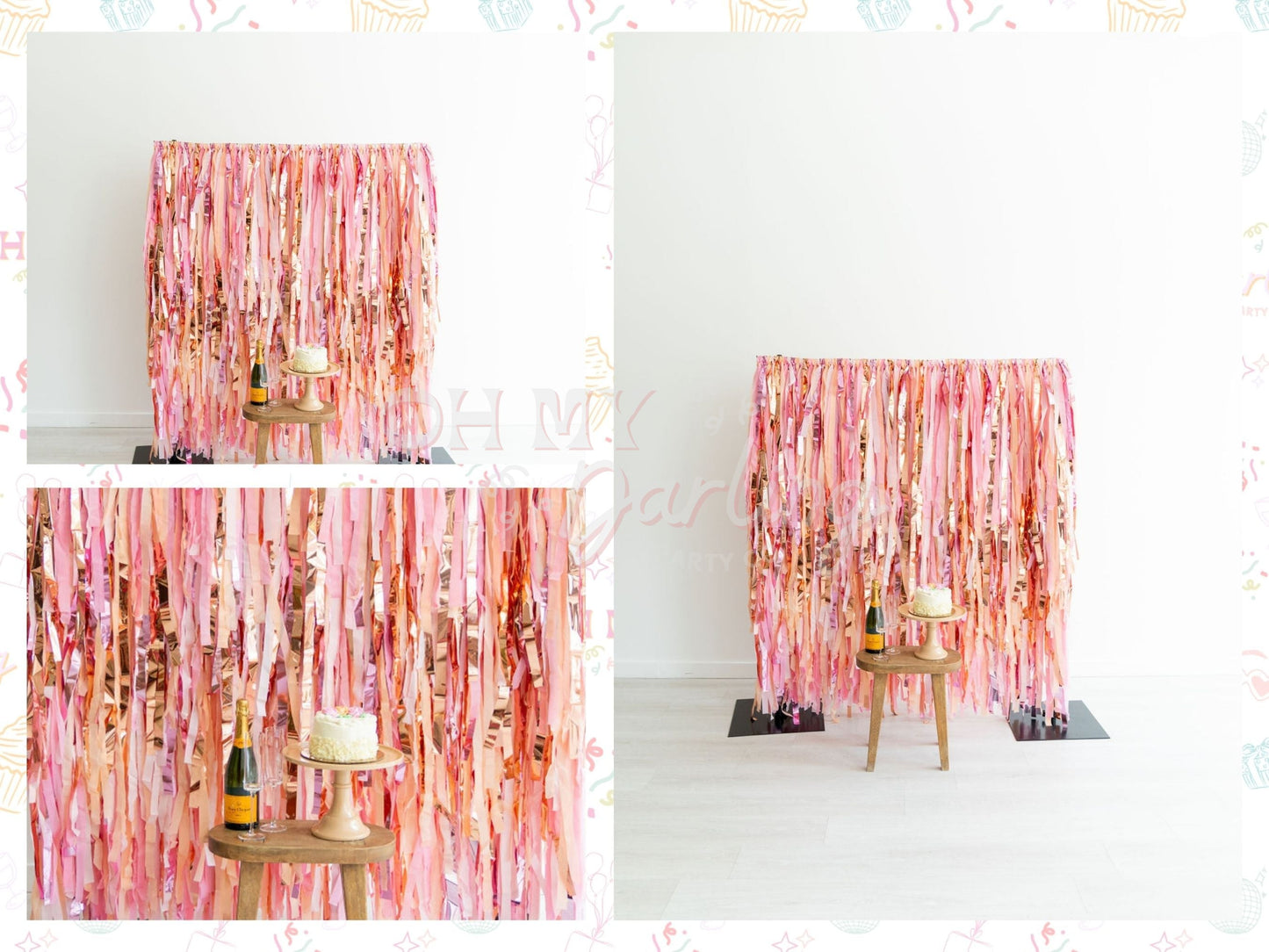 Magical Fairy Garden Fringe Backdrop-Fringe Backdrop-Party Decor-Oh My Darling Party Co-Oh My Darling Party Co-1st birthday decor, baby pink, baby shower decor, bachelorette, bachelorette backdro, bachelorette party, backdrops for party, balloon garland, balloon garlands, best sellers, birthday decor, birthday girl, birthday party, blush, boho nursery, boho party decor, boho tassel garland, bridal shower, cochella party decor, colorful backdrop, default, fairy, fairy party, fiesta, fringe backdrop, fringe g