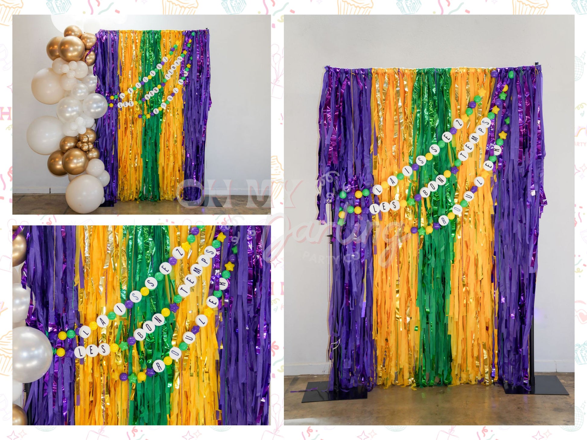 Mardi Gras Madness Backdrop-Fringe Backdrop-Party Decor-Oh My Darling Party Co-Oh My Darling Party Co-1st birthday decor, 21st Birthday, 90s bachelorette party, baby shower decor, bachelorette, bachelorette backdro, bachelorette party, backdrops for party, balloon garland, balloon garlands, beads beignets and bubbly, best sellers, birthday decor, birthday decorations, birthday girl, birthday party, blackout on bourbon, boho nursery, boho party decor, boho tassel garland, bridal shower, bride on bourbon, cel