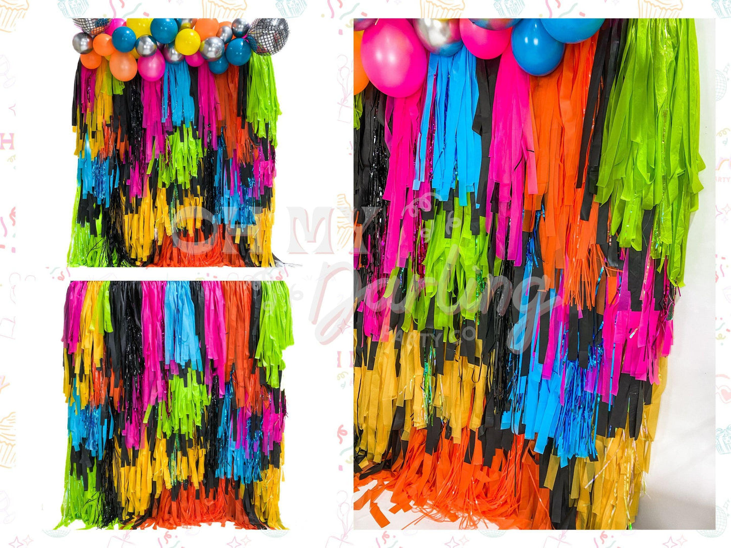 Neon Night Backdrop-Fringe Backdrop-Party Decor-Oh My Darling Party Co-Oh My Darling Party Co-1st birthday decor, 90s bachelorette, 90s bachelorette party, baby shower decor, bachelorette, bachelorette backdro, bachelorette party, backdrops for party, balloon garland, balloon garlands, bermuda, best sellers, birthday boy, birthday decor, birthday decorations, birthday girl, Birthday Party, black, black backdrops, BLUE BACKDROP, BLUE BACKDROPS, boho nursery, boho party decor, boho tassel garland, bridal show