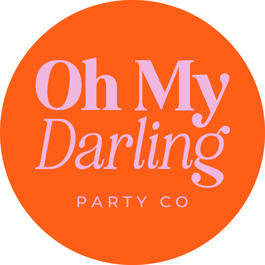 Oh My Darling Party Co Red Badge Logo