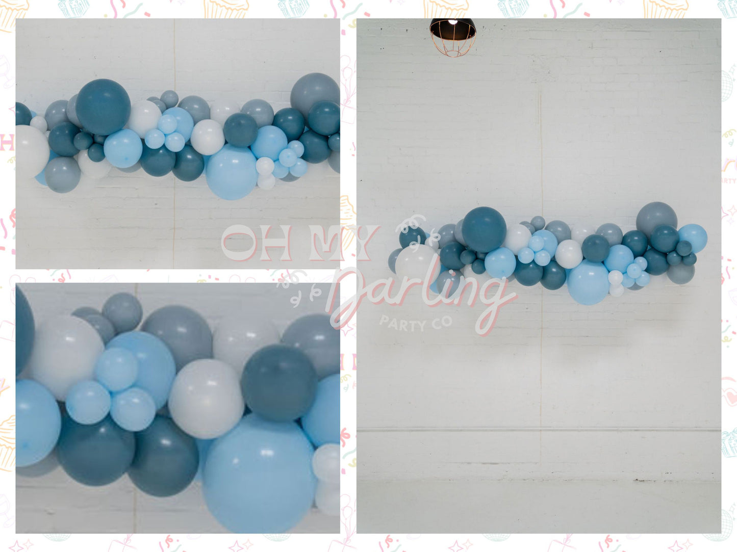 Ocean Balloon Kit-Fringe Backdrop-Party Decor-Balloon Kits-Oh My Darling Party Co-baby blue, balloons, blue, blue and peach, blue and white, blue baby shower, blue party, bluey, dusty blue, fish, Fishing, gone fishing, light blue, ocean, pastel blue, pool party, Pool Side, shark, sharks, under the sea