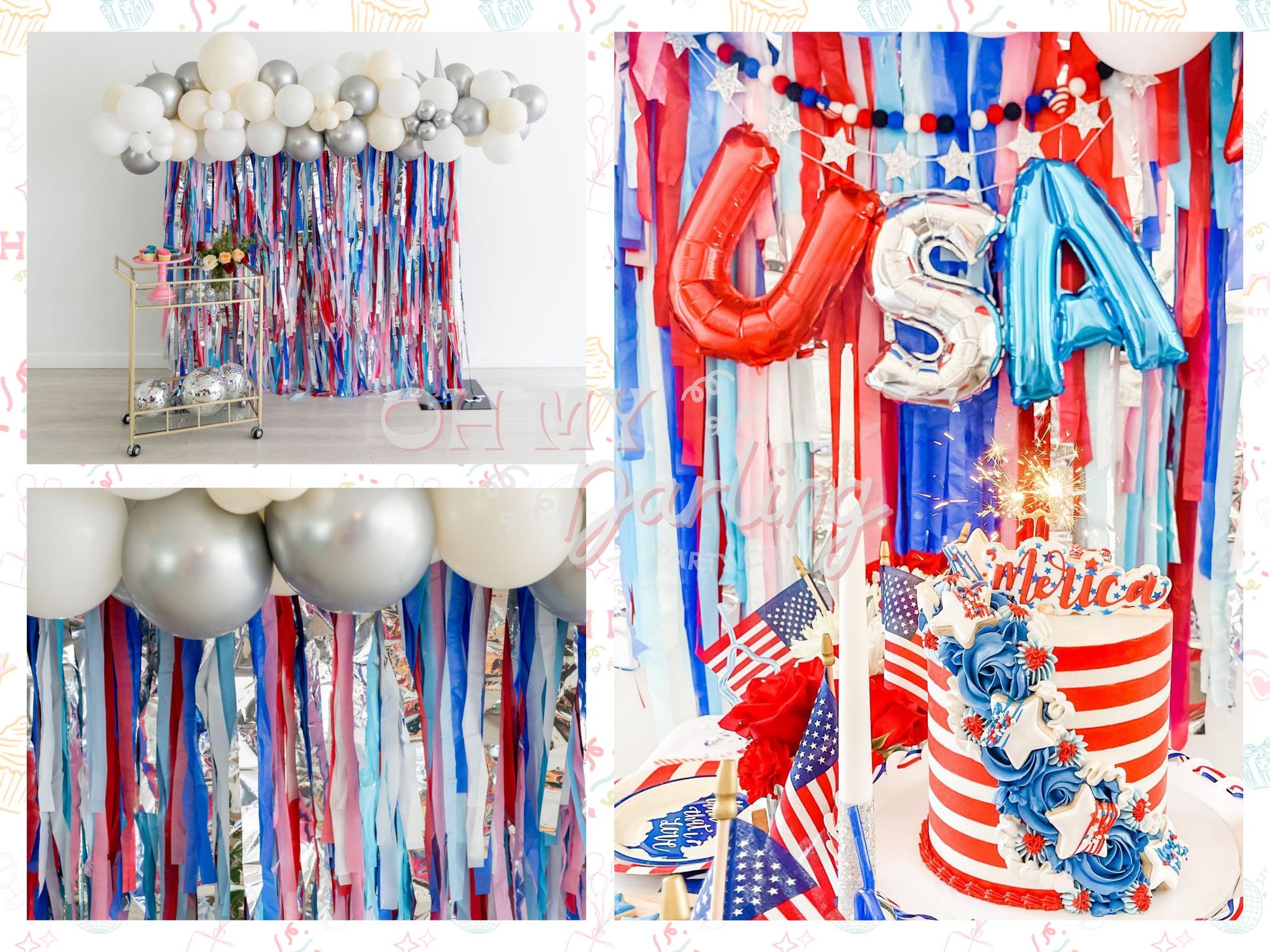 Party In The USA Fringe Backdrop-Fringe Backdrop-Party Decor-Oh My Darling Party Co-Oh My Darling Party Co-1st birthday decor, 4th july, 4th of July, baby shower decor, bachelorette, bachelorette backdro, bachelorette party, backdrops for party, balloon garland, balloon garlands, bermuda, best sellers, birthday decor, birthday party, blue, blue and white, BLUE BACKDROP, BLUE BACKDROPS, boho nursery, boho party decor, boho tassel garland, boy party, bridal shower, bubblegum, cochella party decor, colorful ba