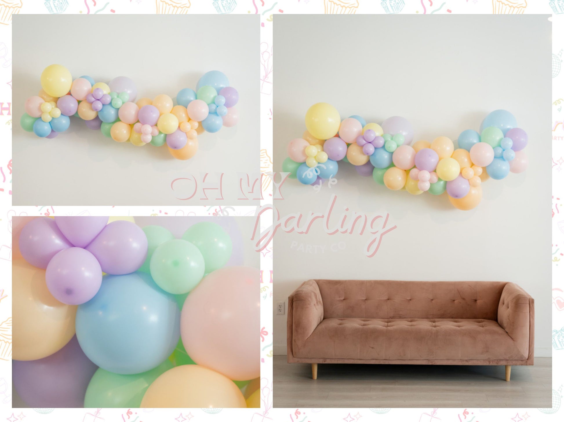 Pastel Balloon Kit-Fringe Backdrop-Party Decor-Balloon Kits-Oh My Darling Party Co-balloons, easter, easter bunny, easter fringe, easter garland, easter party, easter time, happy easter, pastel, pastel birthday, pastel blue, pastel party, pastel rainbow, pastel rainbows, pastels, purple pastel, spring