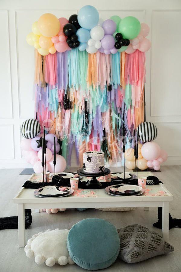 Pastel Halloween Backdrop-Fringe Backdrop-Party Decor-Oh My Darling Party Co-Oh My Darling Party Co-1st birthday decor, baby pink, baby shower decor, bachelorette, bachelorette backdro, bachelorette party, backdrops for party, balloon garland, balloon garlands, best sellers, birthday decor, birthday party, black, black backdrops, blue, BLUE BACKDROP, BLUE BACKDROPS, blush, boho nursery, boho party decor, boho tassel garland, bridal shower, bubblegum, cochella party decor, colorful backdrop, default, fall, f