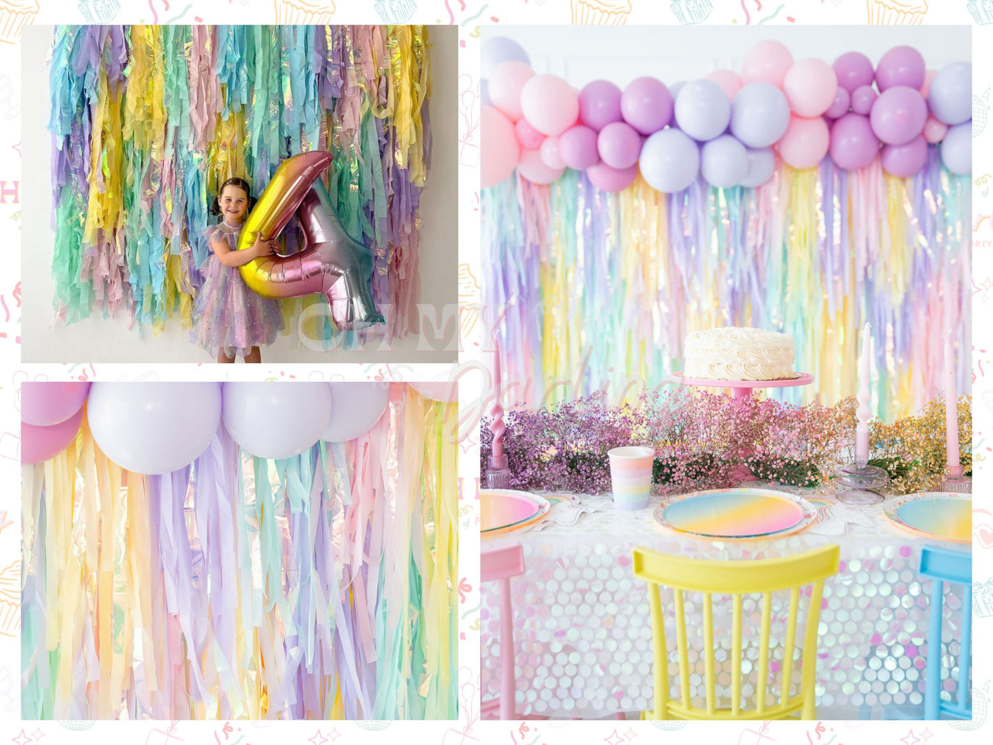 Pastel Unicorn Birthday Party-Fringe Backdrop-Party Decor-Oh My Darling Party Co-Oh My Darling Party Co-1st birthday decor, baby shower decor, bachelorette, bachelorette backdro, bachelorette party, backdrops for party, balloon garland, balloon garlands, be my valentine, best sellers, birthday decor, birthday party, blush, boho nursery, boho party decor, boho tassel garland, bridal shower, buttercup, butterfly, cochella party decor, colorful backdrop, default, easter, fiesta, fringe backdrop, fringe garland