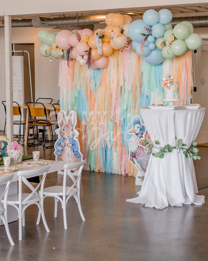 Peter Rabbit Backdrop-Fringe Backdrop-Party Decor-Oh My Darling Party Co-Oh My Darling Party Co-1st birthday decor, baby pink, baby shower decor, bachelorette, bachelorette backdro, bachelorette party, backdrops for party, balloon garland, balloon garlands, best sellers, birthday decor, birthday party, BLUE BACKDROP, BLUE BACKDROPS, boho nursery, boho party decor, boho tassel garland, bridal shower, bunny, candy pink, cochella party decor, colorful backdrop, easter, easter bunny, easter fringe, easter garla