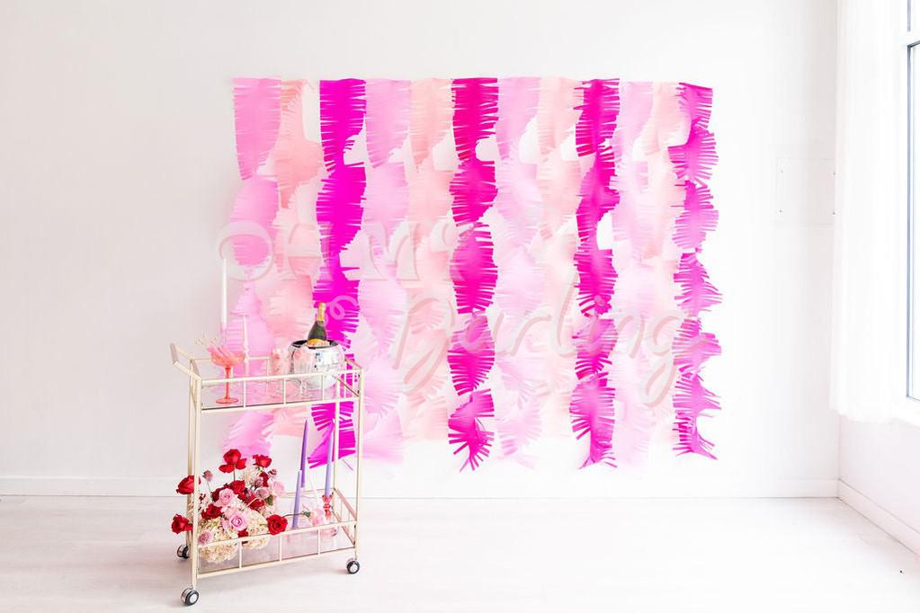 Pink Crepe Paper Fringe Streamer Bundle-Fringe Backdrop-Party Decor-Oh My Darling Party Co-Oh My Darling Party Co-1st birthday decor, affordable fringe backdrop, baby pink, baby shower decor, bachelorette, bachelorette backdro, bachelorette party, backdrops for party, balloon garland, balloon garlands, be my valentine, best sellers, birthday decor, birthday party, boho nursery, boho party decor, boho tassel garland, bridal shower, candy pink, cochella party decor, colorful backdrop, crepe paper streamers, f