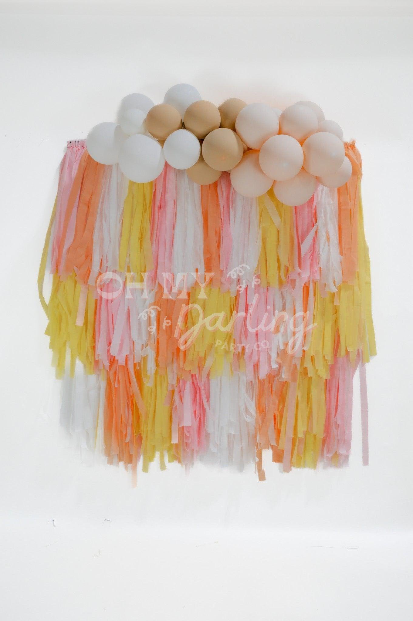 Pink Lemonade Party-Fringe Backdrop-Party Decor-Oh My Darling Party Co-Oh My Darling Party Co-1st birthday decor, baby pink, baby shower, baby shower decor, bachelorette, bachelorette backdro, bachelorette party, backdrops for party, balloon garland, balloon garlands, best sellers, birthday decor, birthday party, blush, boho nursery, boho party decor, boho tassel garland, bridal shower, buttercup, cochella party decor, colorful backdrop, fiesta, fringe backdrop, fringe garland, fringe photo backdro, Fringe 