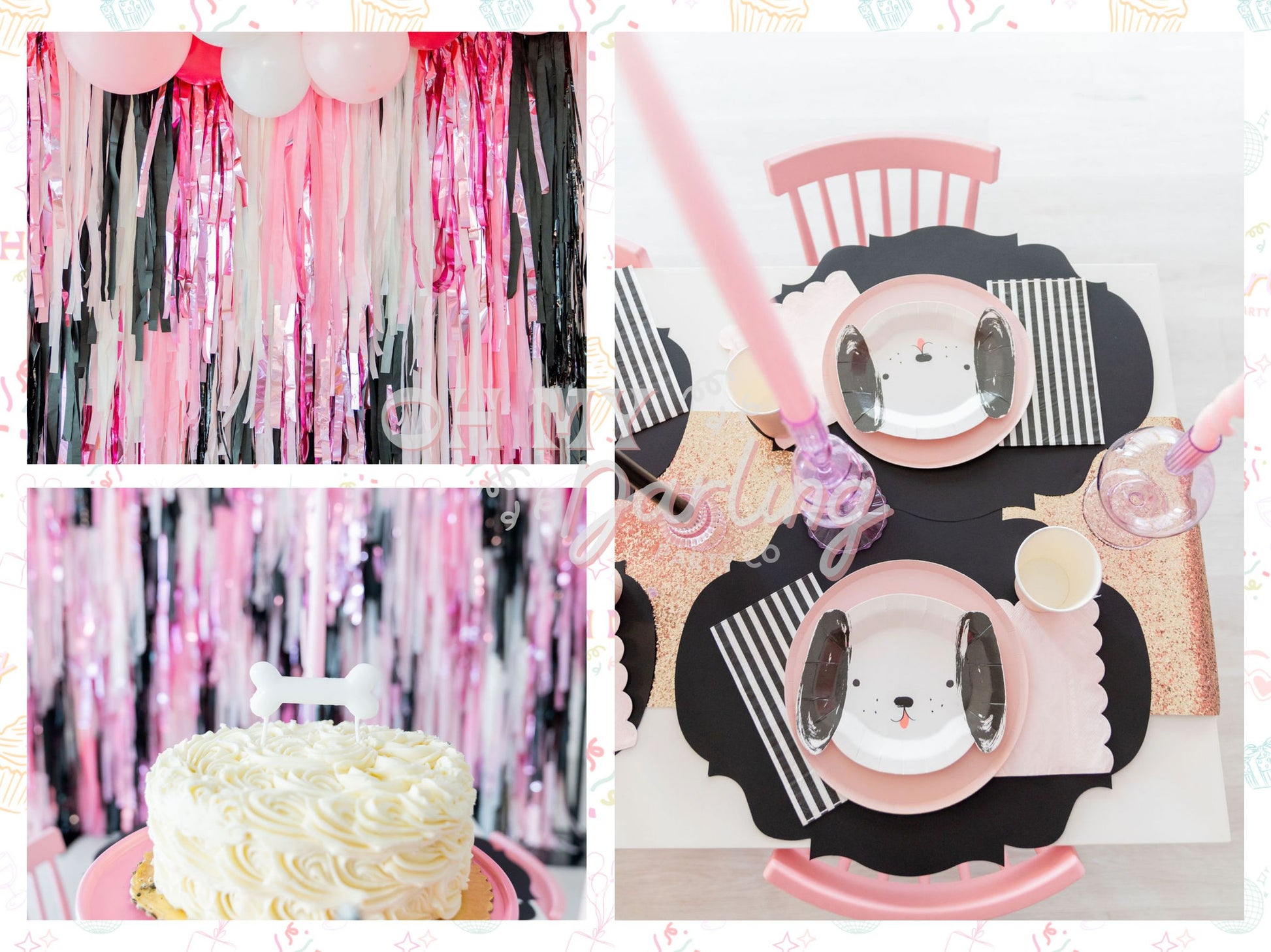 Poodle Party Backdrop-Fringe Backdrop-Party Decor-Oh My Darling Party Co-Oh My Darling Party Co-1st birthday decor, 30th birthday, 60th birthday, baby pink, baby shower decor, bachelorette, bachelorette backdro, bachelorette party, backdrops for party, balloon garland, balloon garlands, best sellers, Birthday, birthday decor, birthday party, black, black backdrops, blush, boho nursery, boho party decor, boho tassel garland, bridal shower, bubblegum, candy pink, cochella party decor, colorful backdrop, dog p