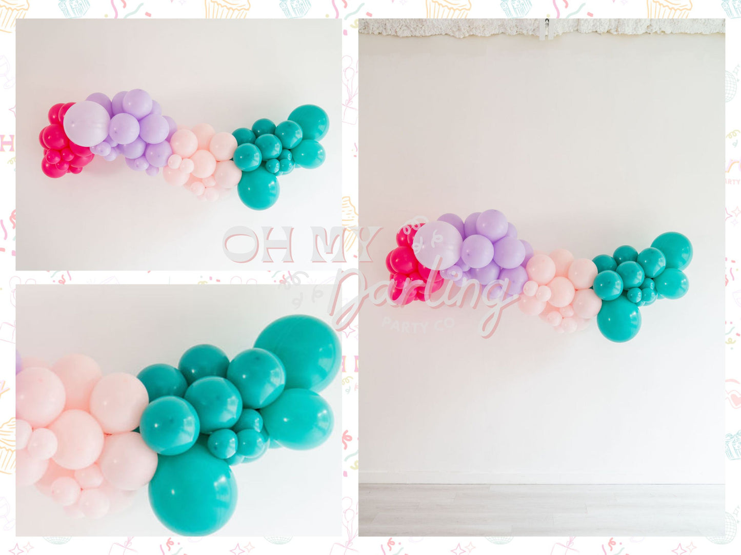 Pop Star Balloon Kit-Fringe Backdrop-Party Decor-Balloon Kits-Oh My Darling Party Co-balloon garlands, balloons, easter, easter fringe, girl party, girls day, Girls Trip, party backdrops, pastel, pink and purple, pop star, spring, teal, trolls, trolls birthday, unicorns, unicorns party