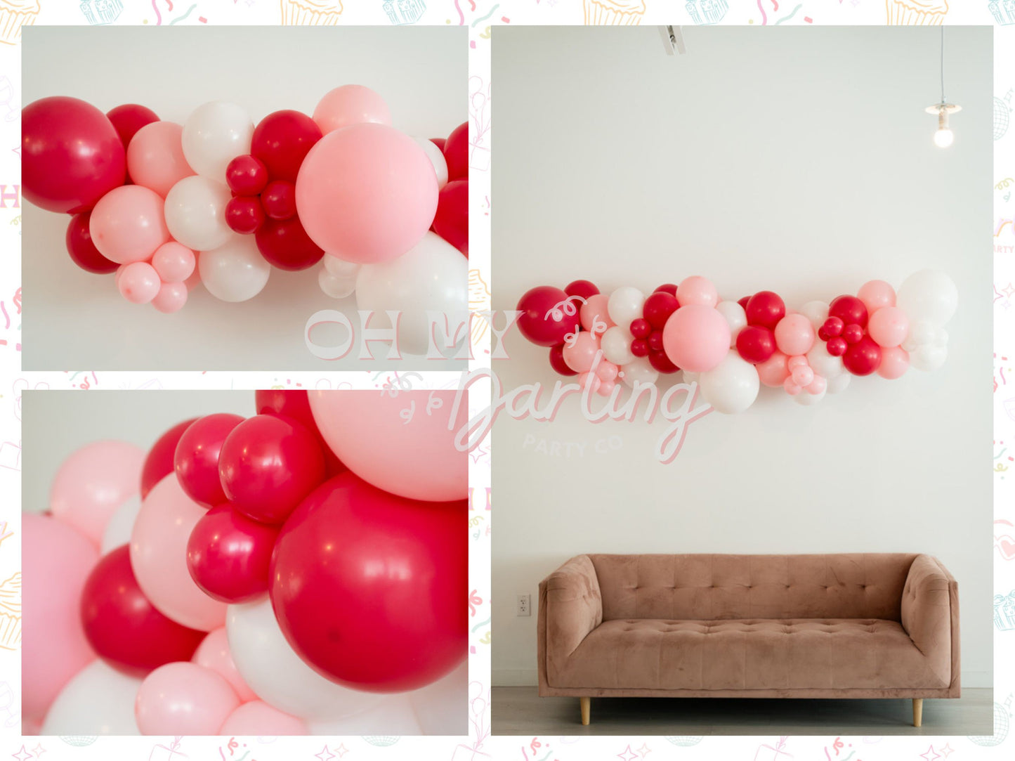 Pretty In Pink Balloon Kit-Fringe Backdrop-Party Decor-Balloon Kits-Oh My Darling Party Co-baby pink, balloons, candy pink, easter, easter fringe, easter party, happy easter, pastel, Pink, pink and purple, pink and white, pink baby shower, pink bachelorette, PINK BACKDROP, pink balloons, pink check, pink new years, pink party, pink purple party, pink shower decor, pinkmas, spring