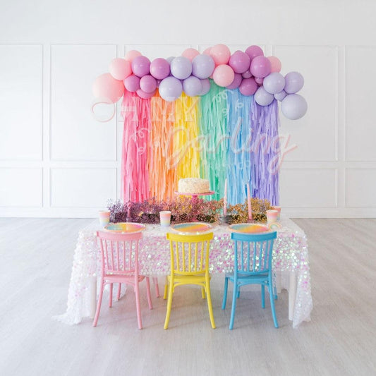 Pretty Pastel Rainbow Backdrop-Fringe Backdrop-Party Decor-Oh My Darling Party Co-Oh My Darling Party Co-1st birthday decor, baby pink, baby shower decor, bachelorette, bachelorette backdro, bachelorette party, backdrops for party, balloon garland, balloon garlands, be my valentine, best sellers, birthday decor, birthday party, blue, blue baby shower, BLUE BACKDROP, BLUE BACKDROPS, blush, boho nursery, boho party decor, boho tassel garland, bridal shower, bubblegum, candy pink, cochella party decor, colorfu