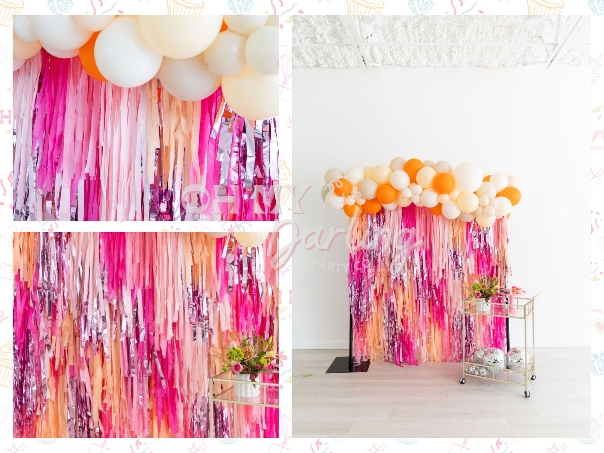 Princess Peach Backdrop-Fringe Backdrop-Party Decor-Oh My Darling Party Co-Oh My Darling Party Co-1st birthday decor, baby pink, baby shower, baby shower decor, bachelorette, bachelorette backdro, bachelorette party, backdrops for party, balloon garland, balloon garlands, barbie, best sellers, birthday decor, birthday party, blush, boho nursery, boho party decor, boho tassel garland, bridal shower, bubblegum, candy pink, cochella party decor, colorful backdrop, dance, default, easter, fiesta, florals, fring