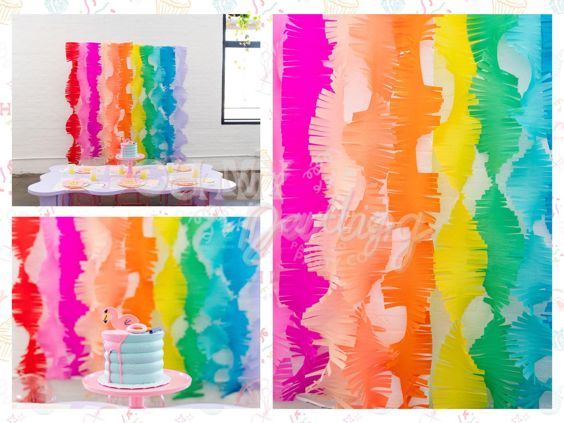 Rainbow Crepe Paper Fringe Bundle-Fringe Backdrop-Party Decor-Oh My Darling Party Co-Oh My Darling Party Co-1st birthday decor, affordable fringe backdrop, baby shower, baby shower decor, bachelorette, bachelorette backdro, bachelorette party, back to school, backdrops for party, balloon garland, balloon garlands, best sellers, birthday decor, birthday girl, Birthday Party, boho nursery, boho party decor, boho tassel garland, bridal shower, bright rainbow, cochella party decor, colorful backdrop, crepe pape