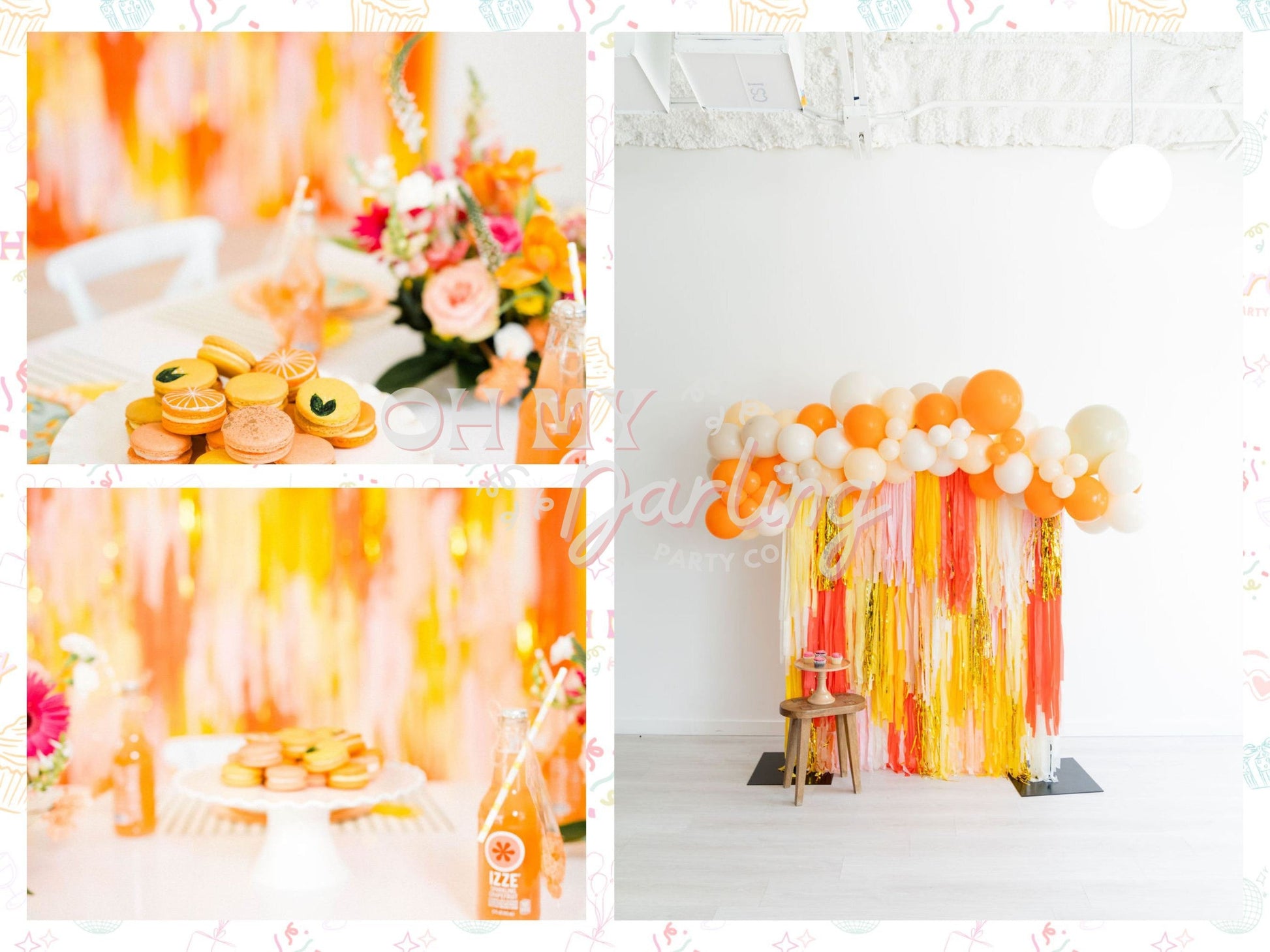 Ready To Ship: Little Cutie Fringe Backdrop-Fringe Backdrop-Party Decor-Ready To Ship-Oh My Darling Party Co-baby, baby shower, backdrops for party, balloon garlands, beach, Beach House, Birthday, birthday decorations, boho bachelorette, citrus, cutie, first birthday, fringe garland, Fringe Streamers, fruit, fruits, gender neutral birthday, Kids Birthday, Kids Party, lemons, little cutie, OMDPC, orange, ORANGE BACKDROP, oranges, party backdrops, pastel party, peach, peachy, premium, rose gold bachelorette, 