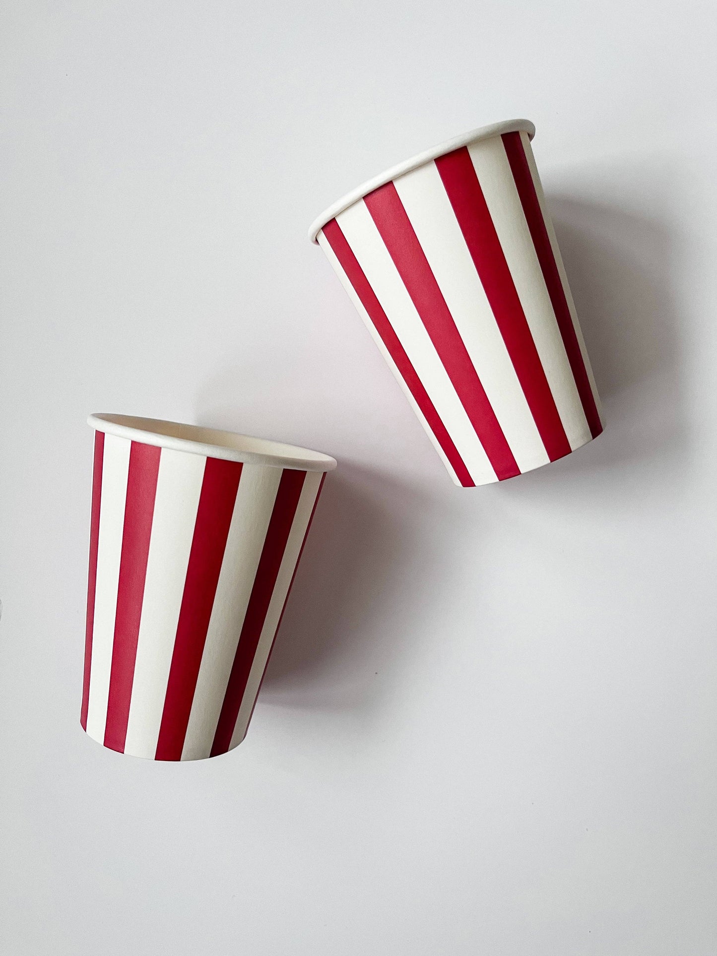 Red Striped Cups-Fringe Backdrop-Party Decor-Josi James-Oh My Darling Party Co-birthday cups, Birthday Party, boy party, cup, cups, drink cups, girl party, gn party, kids cups, paper cups, party cups, party decor, party supplies, red, Red and White, red cups, Set of Cups, striped, stripes, valentines party, white and red