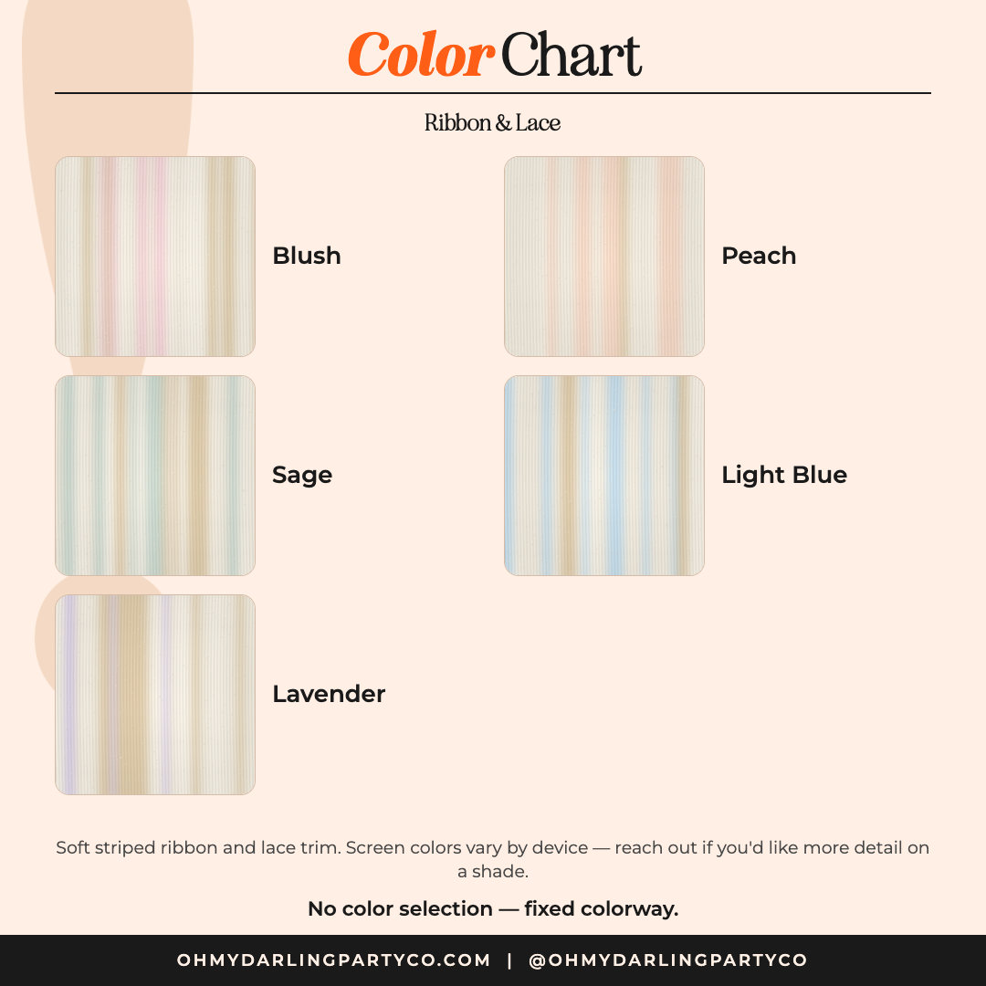 Ribbon & Lace Backdrop signature palette by Oh My Darling Party Co