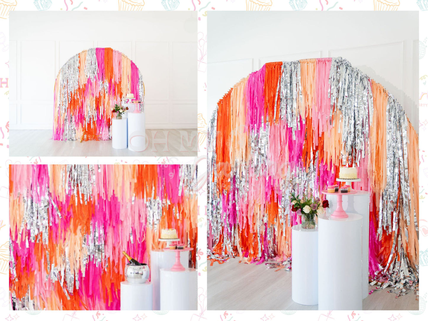 Saturday Night Fever Semi Circle Backdrop-Fringe Backdrop-Party Decor-Oh My Darling Party Co-Oh My Darling Party Co-1970's birthday, 1st birthday decor, 70's, 70's party, baby shower decor, bachelorette, bachelorette backdro, bachelorette party, backdrops for party, balloon garland, balloon garlands, be my valentine, best sellers, birthday decor, birthday party, boho nursery, boho party decor, boho tassel garland, bridal shower, bubblegum, candy pink, cochella party decor, colorful backdrop, fiesta, fringe 