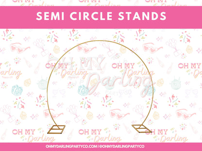 Semi Circle Stands-Fringe Backdrop-Party Decor-Tools-Oh My Darling Party Co-add ons, backdrop stands, backdrops for party, balloon garlands, balloons, fringe garland, Fringe Streamers, OMDPC, party backdrops, semi circle, stands, tassels, tools, tunnels