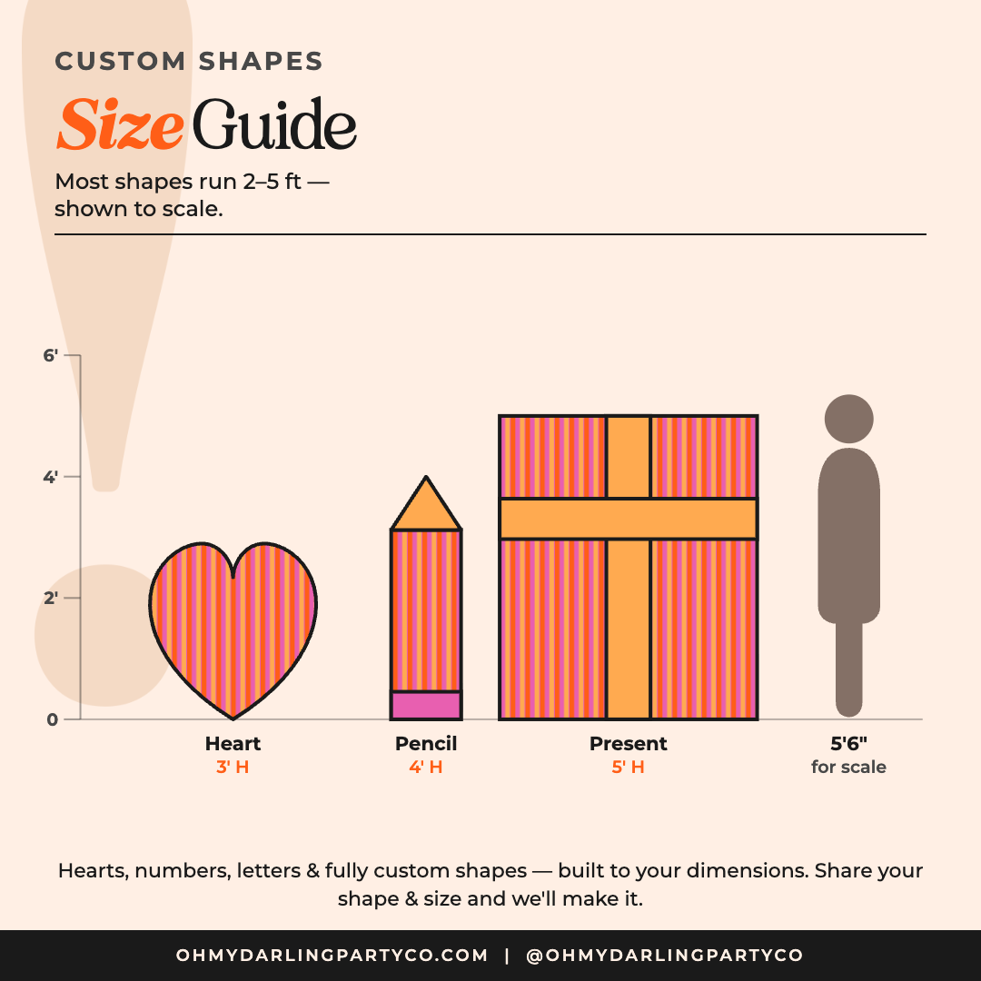 Fringe shape backdrop size guide