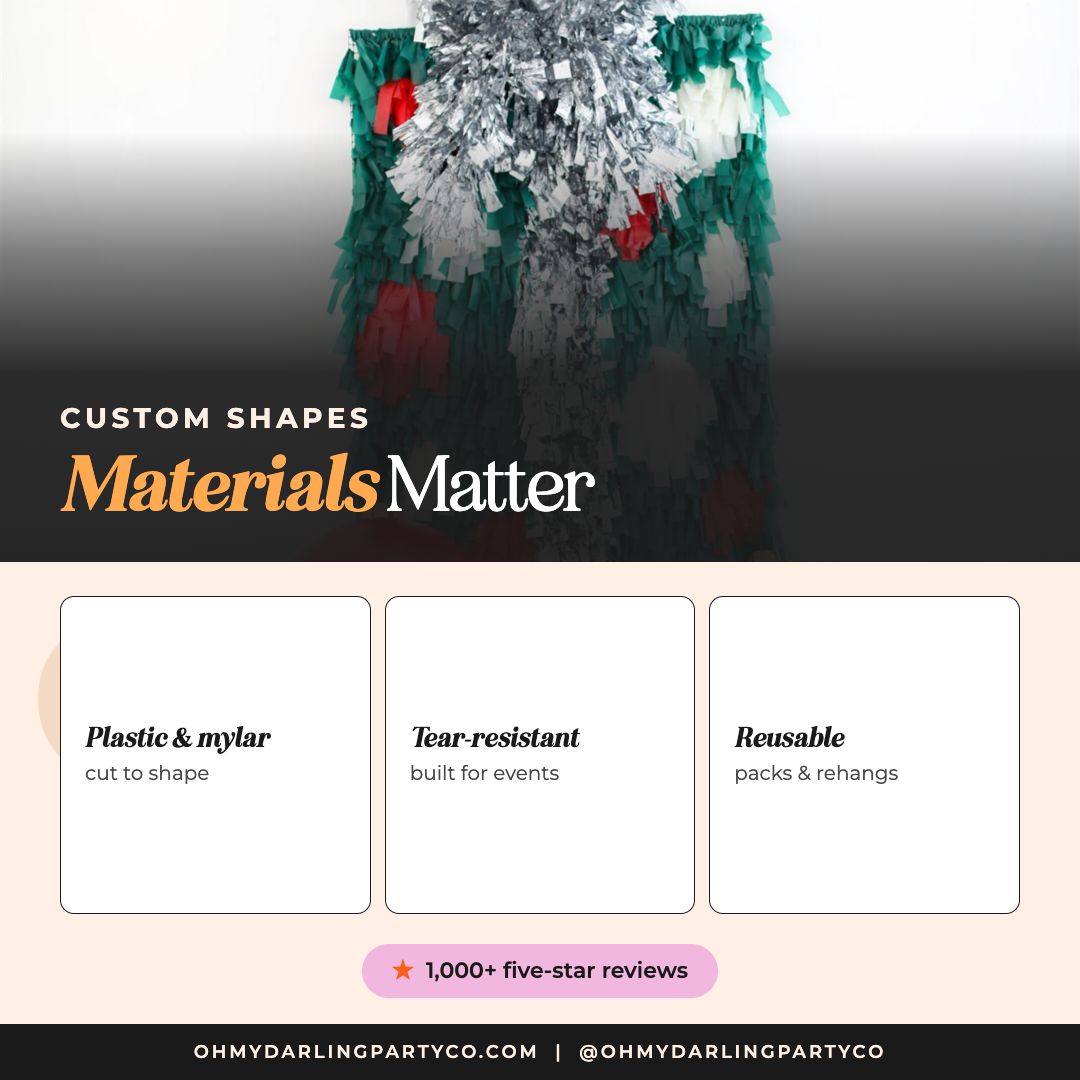 Fringe shape backdrop materials