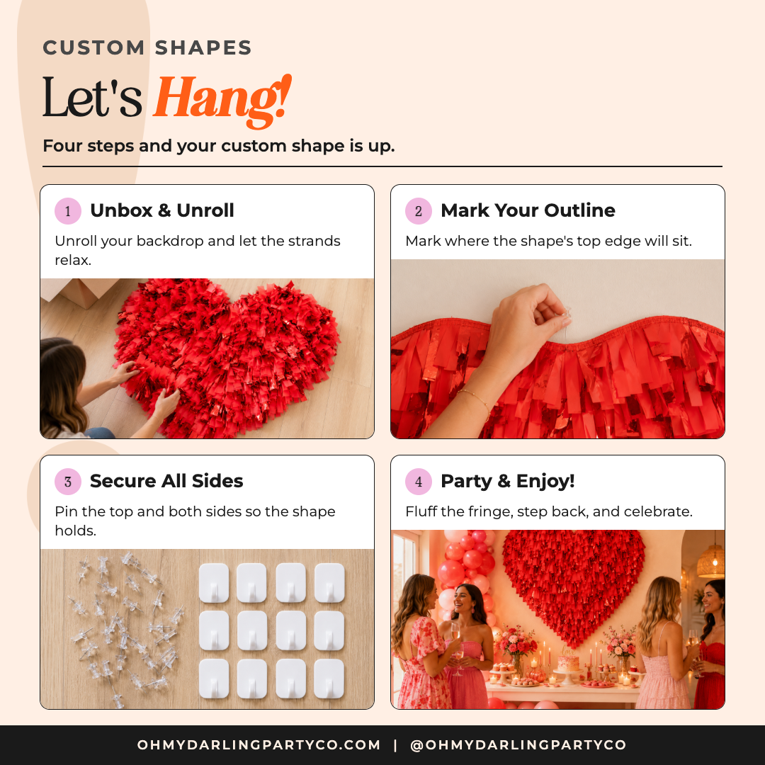 How to hang your fringe shape backdrop
