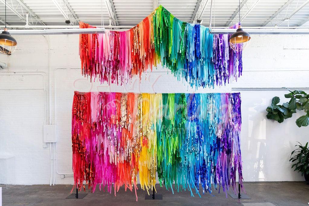 Somewhere Over The Rainbow Backdrop-Fringe Backdrop-Party Decor-Oh My Darling Party Co-Oh My Darling Party Co-1st birthday decor, baby shower decor, bachelorette, bachelorette backdro, bachelorette party, backdrops for party, balloon garland, balloon garlands, best sellers, birthday decor, birthday party, BLUE BACKDROP, BLUE BACKDROPS, boho nursery, boho party decor, boho tassel garland, bridal shower, bright rainbow, cochella party decor, colorful backdrop, fiesta, fringe backdrop, fringe decor, fringe gar