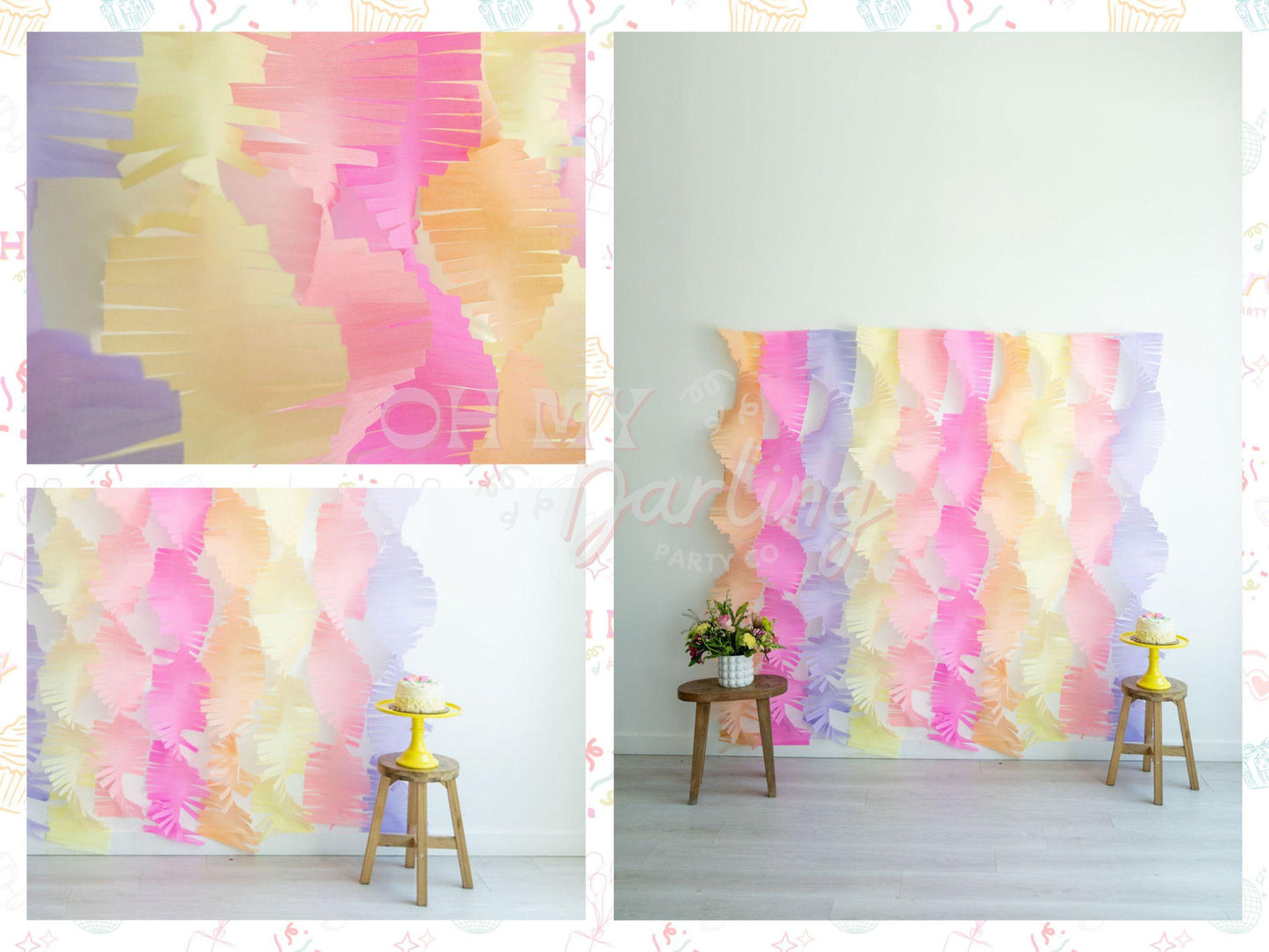 Spring Showers Crepe Paper Bundle-Fringe Backdrop-Party Decor-Oh My Darling Party Co-Oh My Darling Party Co-1st birthday decor, affordable fringe backdrop, baby shower, baby shower decor, bachelorette, bachelorette backdro, bachelorette party, backdrops for party, balloon garland, balloon garlands, best sellers, birthday decor, birthday party, boho nursery, boho party decor, boho tassel garland, bridal shower, bridal shower decor, cochella party decor, colorful backdrop, crepe paper streamers, easter, easte