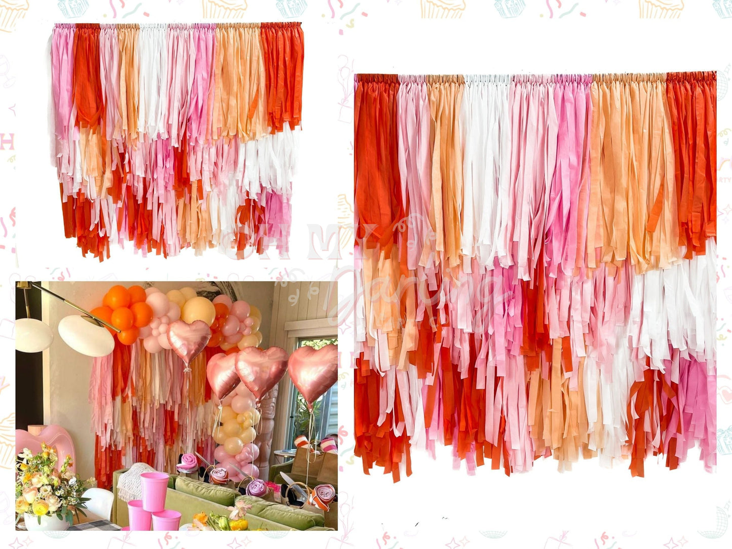 Spritz & Celebrate Backdrop-Fringe Backdrop-Party Decor-Oh My Darling Party Co-Oh My Darling Party Co-1st birthday decor, baby pink, baby shower decor, bachelorette, bachelorette backdro, bachelorette party, backdrops for party, balloon garland, balloon garlands, best sellers, birthday decor, birthday party, boho bachelorette, boho nursery, boho party decor, boho tassel garland, bridal, bridal party, bridal shower, bridal shower decor, bubblegum, candy pink, cochella party decor, colorful backdrop, fiesta, 