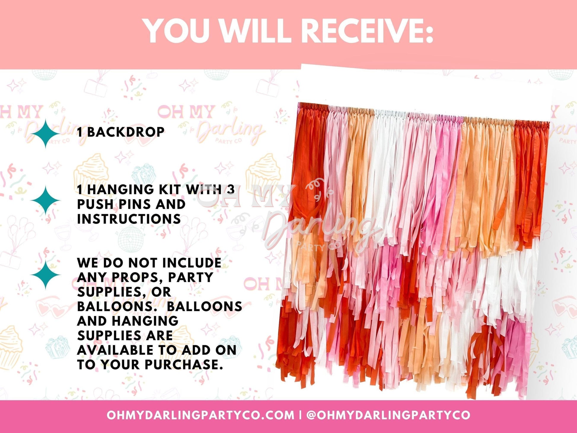 Spritz & Celebrate Backdrop-Fringe Backdrop-Party Decor-Oh My Darling Party Co-Oh My Darling Party Co-1st birthday decor, baby pink, baby shower decor, bachelorette, bachelorette backdro, bachelorette party, backdrops for party, balloon garland, balloon garlands, best sellers, birthday decor, birthday party, boho bachelorette, boho nursery, boho party decor, boho tassel garland, bridal, bridal party, bridal shower, bridal shower decor, bubblegum, candy pink, cochella party decor, colorful backdrop, fiesta, 