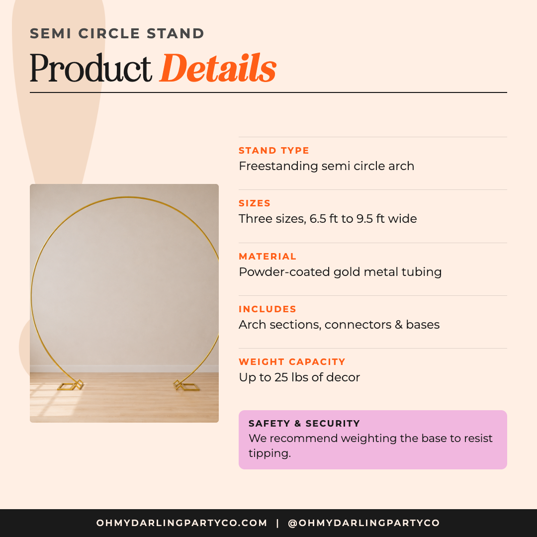 Semi Circle Stand details