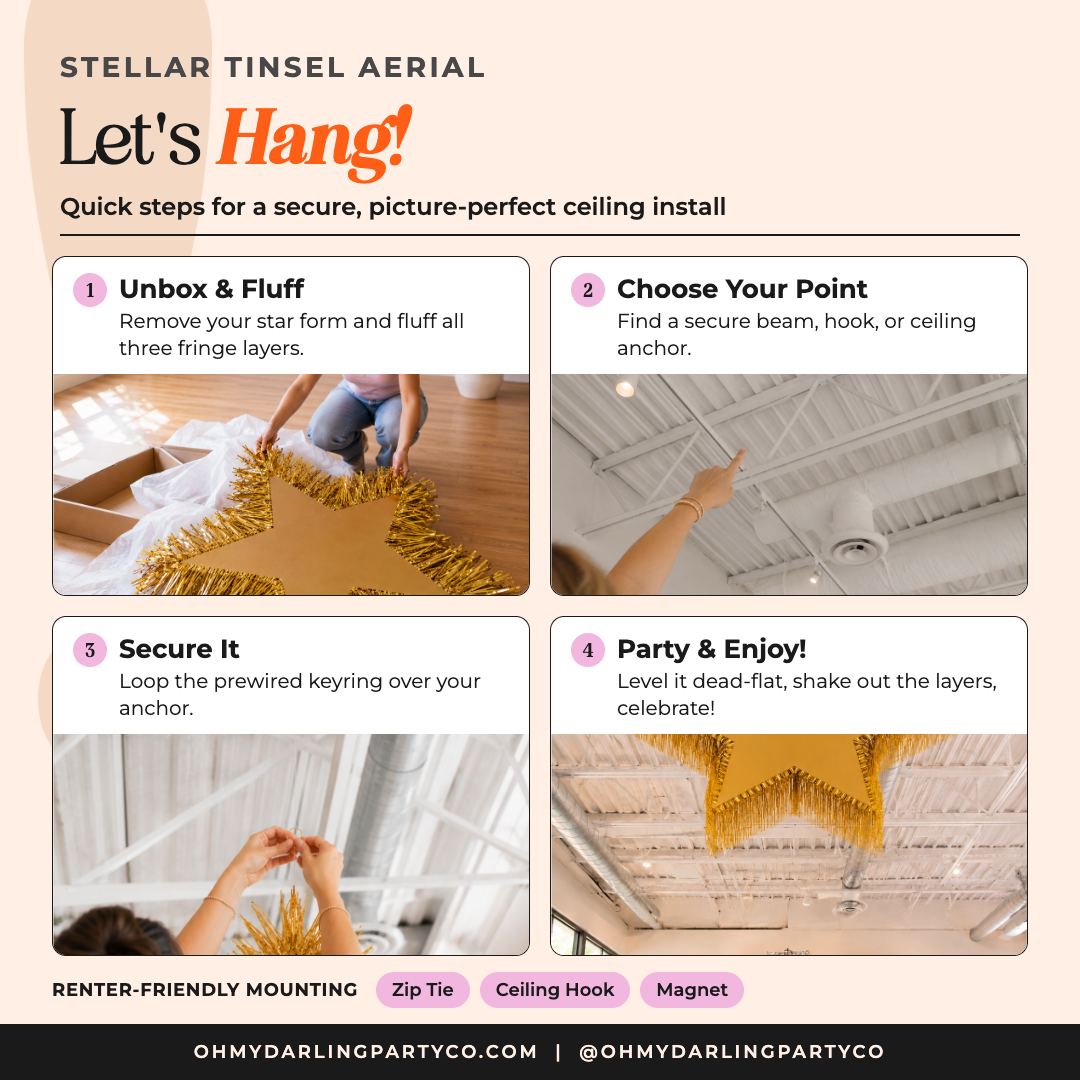 How to hang your Stellar Tinsel Star