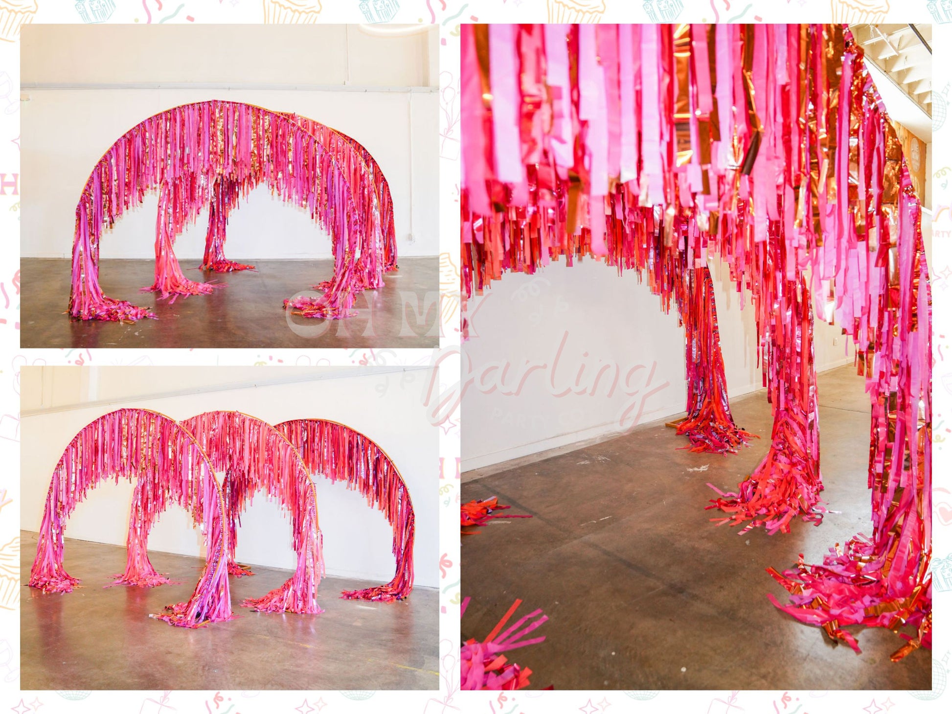 Sunset Bliss Tunnel-Fringe Backdrop-Party Decor-Oh My Darling Party Co-Oh My Darling Party Co-1st birthday decor, aerial, arch, baby shower decor, bachelorette, bachelorette backdro, bachelorette party, backdrops for party, balloon garland, balloon garlands, be my valentine, best sellers, birthday decor, Birthday Party, boho nursery, boho party decor, boho tassel garland, boy party, bridal party, bridal shower, candy pink, ceiling, cochella party decor, colorful backdrop, custom overhead, dance party, decor