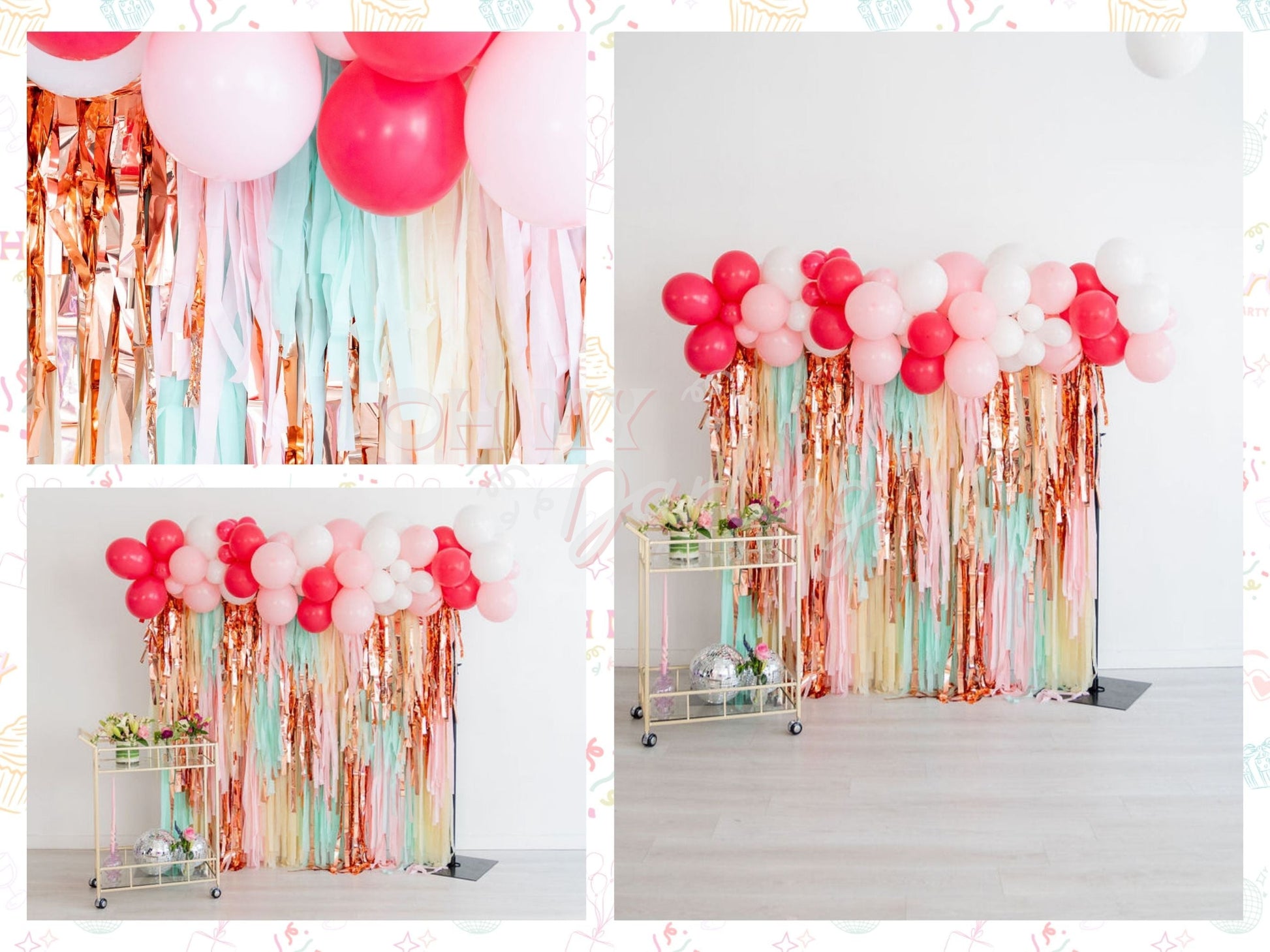 Tea for Two Backdrop-Fringe Backdrop-Party Decor-Oh My Darling Party Co-Oh My Darling Party Co-baby, baby pink, baby shower, backdrops for party, balloon garlands, be my valentine, birthday decorations, birthday girl, blush, bridal shower, butterfly, cream, florals, fringe garland, Fringe Streamers, girl baby shower, girl birthday, girl party, GOLD BACKDROP, GREEN BACKDROP, GREEN BACKDROPS, happy birthday, metallic backdrop, mint, oh baby, OMDPC, party backdrops, pastel, pastel birthday, pastel party, paste