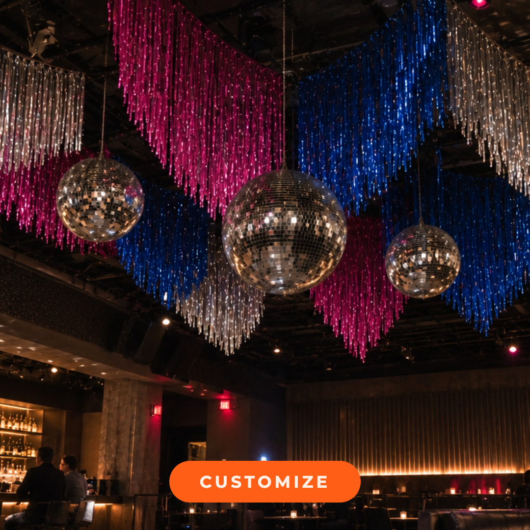 Custom Tinsel Aerial Fringe by Oh My Darling Party Co