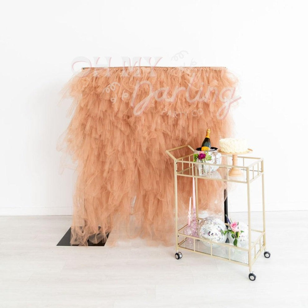 Tulle Backdrop: Coffee-Fringe Backdrop-Party Decor-Oh My Darling Party Co-Oh My Darling Party Co-1st birthday, 1st birthday decor, baby, baby pink, baby shower, baby shower decor, bachelorette, bachelorette backdro, bachelorette party, backdrops for party, ballerina, ballet, ballet dance party, ballett, balloon garland, balloon garlands, best sellers, birthday decor, birthday party, blush, boho nursery, boho party decor, boho tassel garland, bridal, bridal party, bridal shower, bridal shower decor, BROWN BA