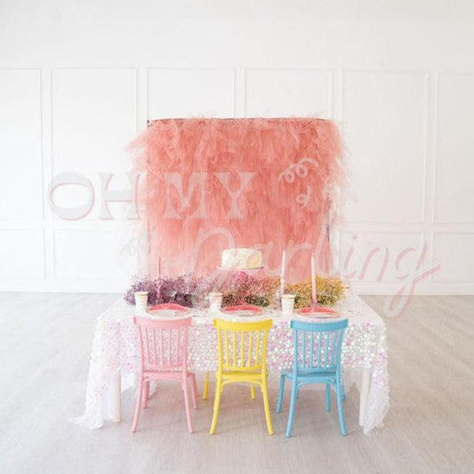 Tulle Backdrop: Rose-Fringe Backdrop-Party Decor-Oh My Darling Party Co-Oh My Darling Party Co-1st birthday, 1st birthday decor, baby pink, baby shower decor, bachelorette, bachelorette backdro, bachelorette party, backdrops for party, ballerina, ballet, ballet dance party, ballett, balloon garland, balloon garlands, be my valentine, best sellers, birthday decor, birthday party, blush, boho nursery, boho party decor, boho tassel garland, bridal, bridal party, bridal shower, bridal shower decor, cochella par