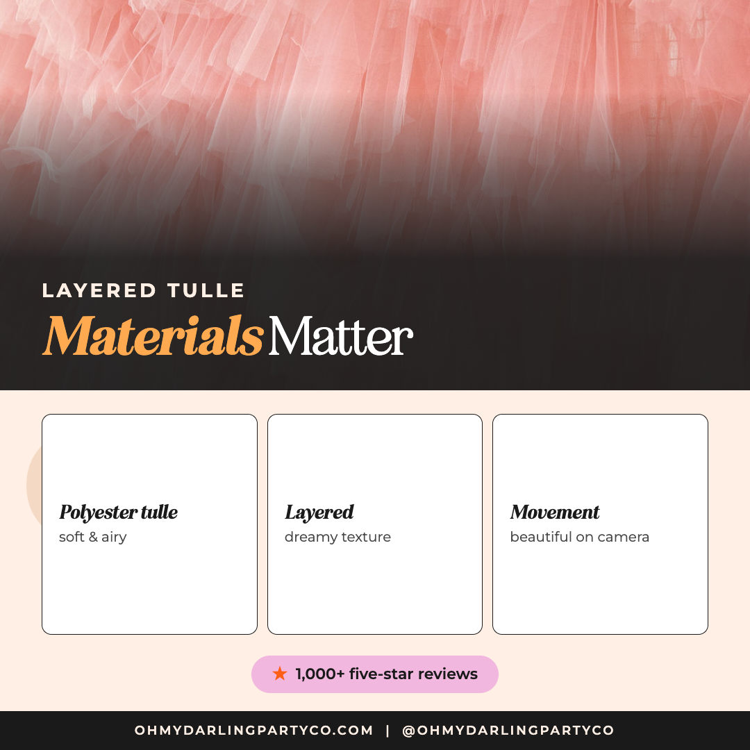 Tulle backdrop materials