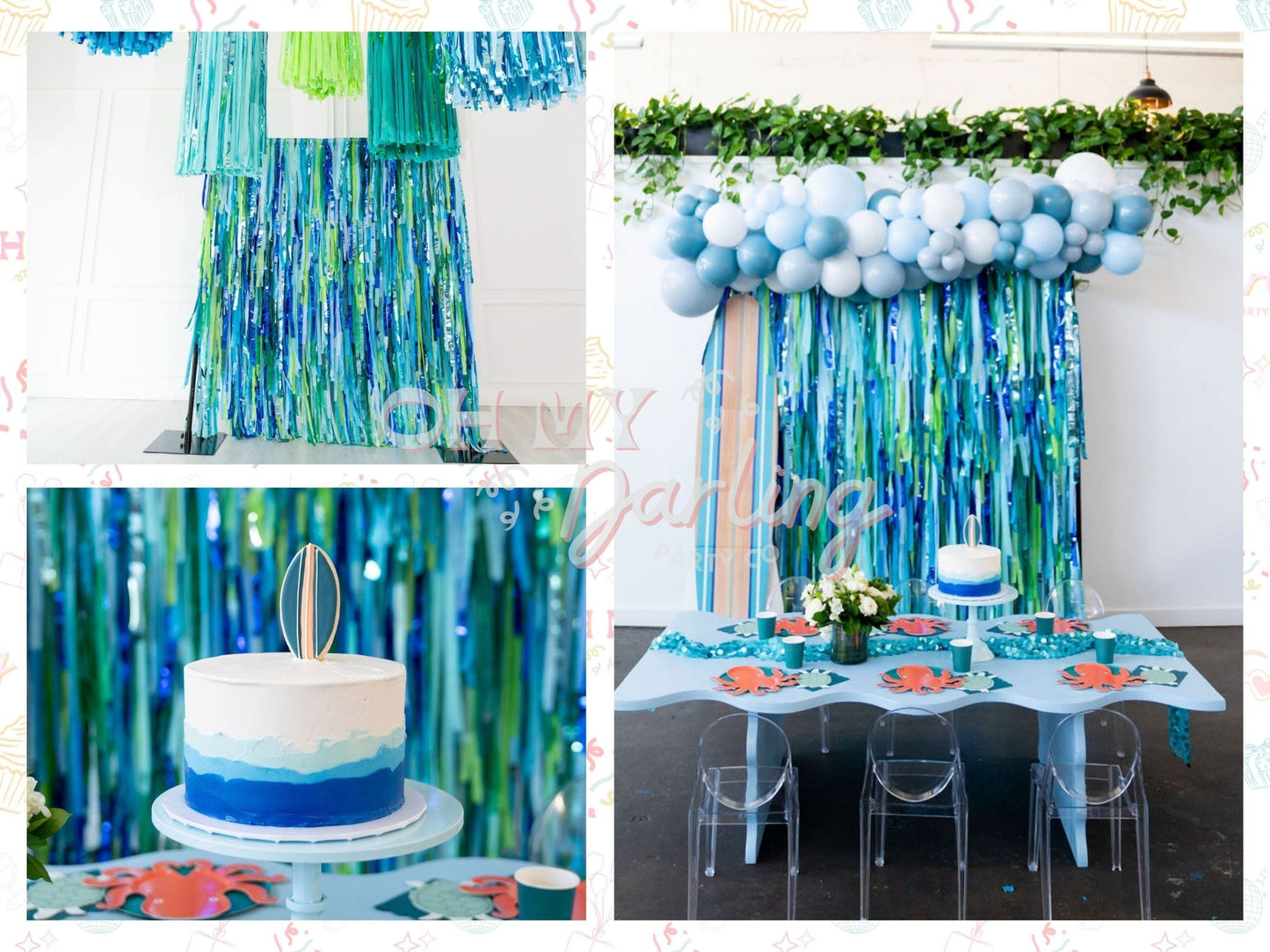 Under The Sea Backdrop-Fringe Backdrop-Party Decor-Oh My Darling Party Co-Oh My Darling Party Co-1st birthday decor, baby shower decor, bachelorette, bachelorette backdro, bachelorette party, backdrops for party, balloon garland, balloon garlands, Bermuda, best sellers, birthday decor, birthday party, blue, blue baby shower, BLUE BACKDROP, BLUE BACKDROPS, blue party, boho nursery, boho party decor, boho tassel garland, bridal shower, cochella party decor, colorful backdrop, fiesta, fringe backdrop, fringe g