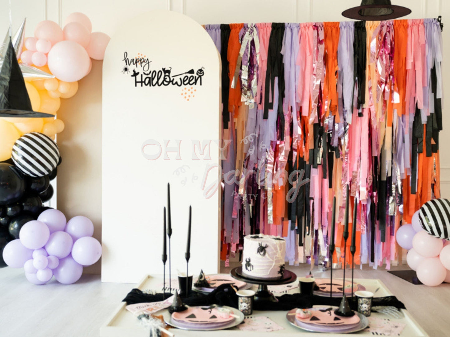 Vampire Backdrop-Fringe Backdrop-Party Decor-Oh My Darling Party Co-Oh My Darling Party Co-1st birthday decor, amethyst, baby pink, baby shower decor, bachelorette, bachelorette backdro, bachelorette party, backdrops for party, balloon garland, balloon garlands, best sellers, birthday decor, birthday party, black, black backdrops, boho nursery, boho party decor, boho tassel garland, bridal shower, cochella party decor, colorful backdrop, dark purple, default, fall, fiesta, fringe backdrop, fringe garland, f