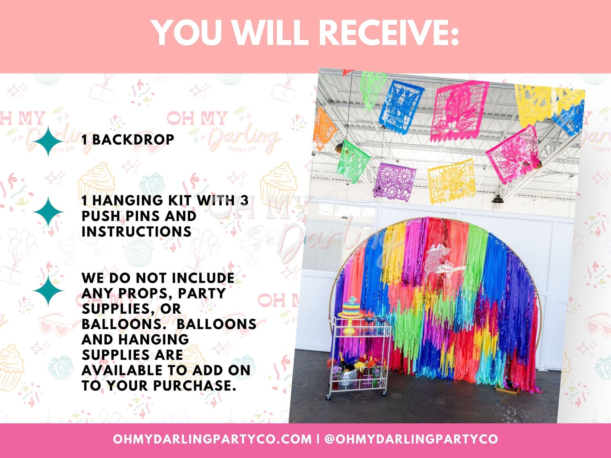 Viva La Fiesta Semi Circle Fringe Backdrop-Fringe Backdrop-Party Decor-Oh My Darling Party Co-Oh My Darling Party Co-1st birthday decor, art class, baby, baby shower, baby shower decor, bachelorette, bachelorette backdro, bachelorette party, backdrops for party, balloon garland, balloon garlands, beach, Beach House, best sellers, Birthday, birthday decor, birthday decorations, birthday party, blue and peach, boho bachelorette, boho nursery, boho party decor, boho tassel garland, bridal shower, cinderella, c