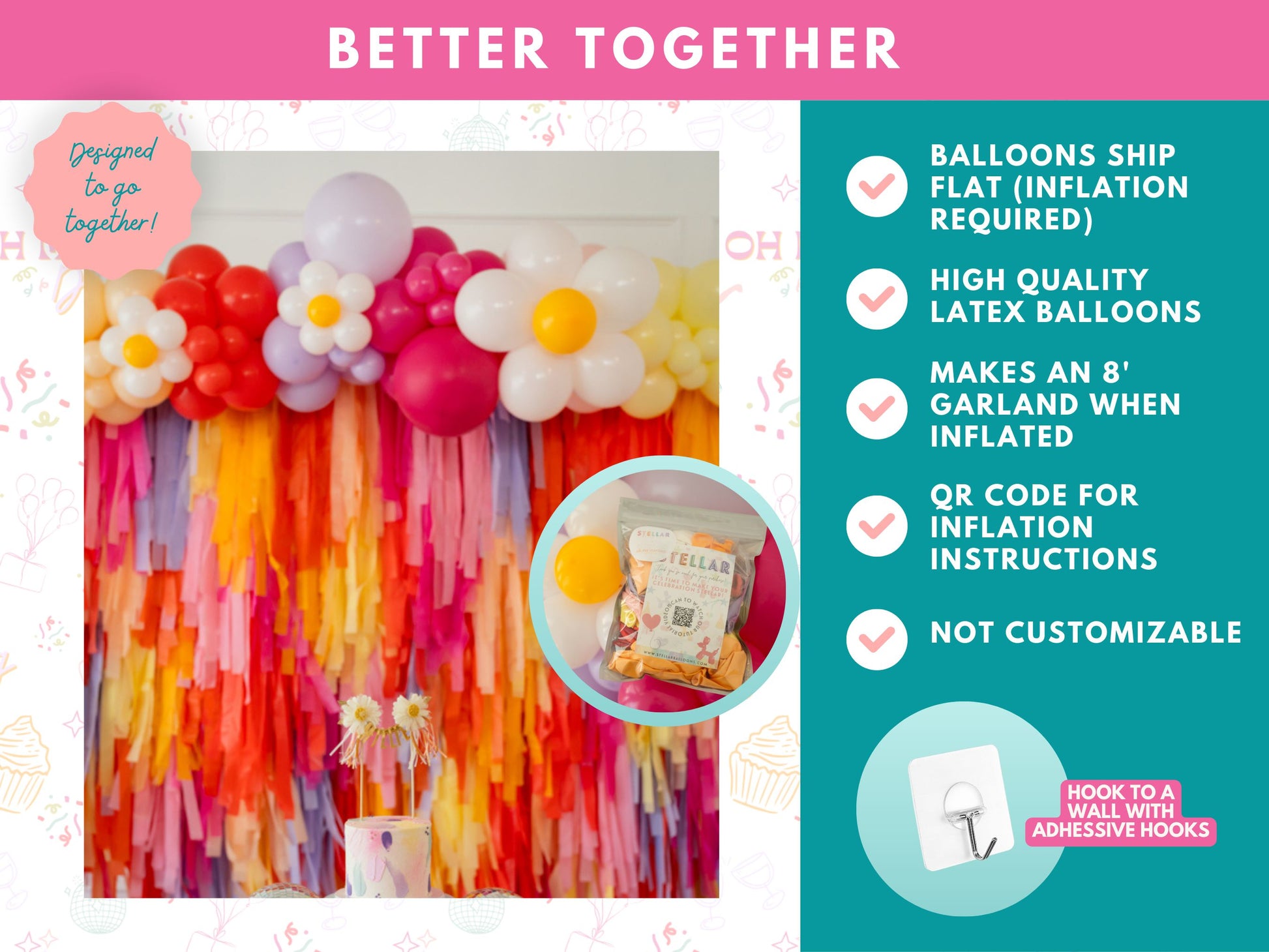 Young Wild & Free Balloon Kit-Fringe Backdrop-Party Decor-Balloon Kits-Oh My Darling Party Co-balloons, easter, easter fringe, easter party, happy easter, pastel, spring