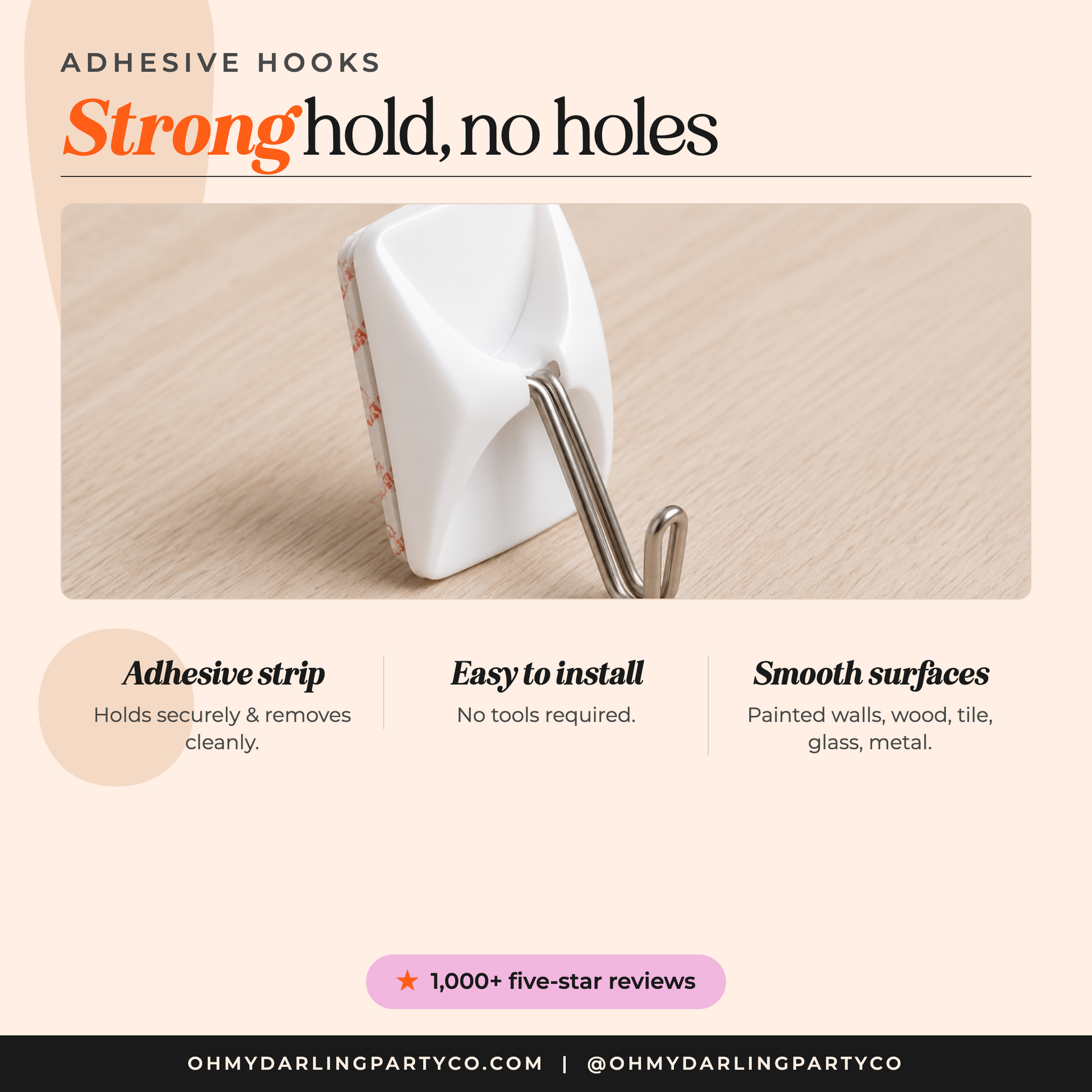 Clear Adhesive Hooks — materials
