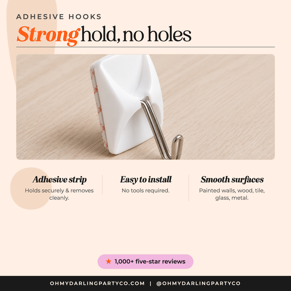 Clear Adhesive Hooks — materials