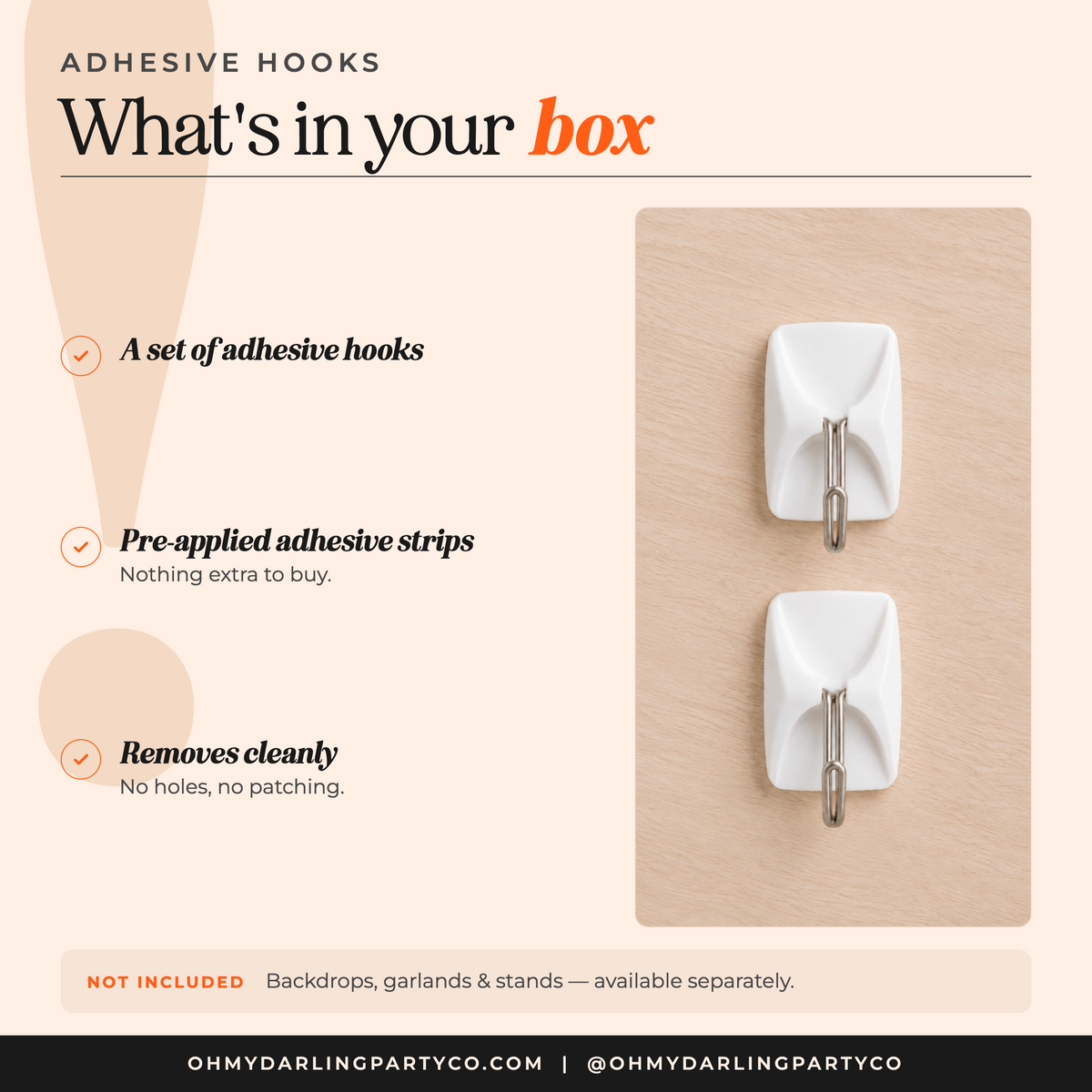 Clear Adhesive Hooks — what's included